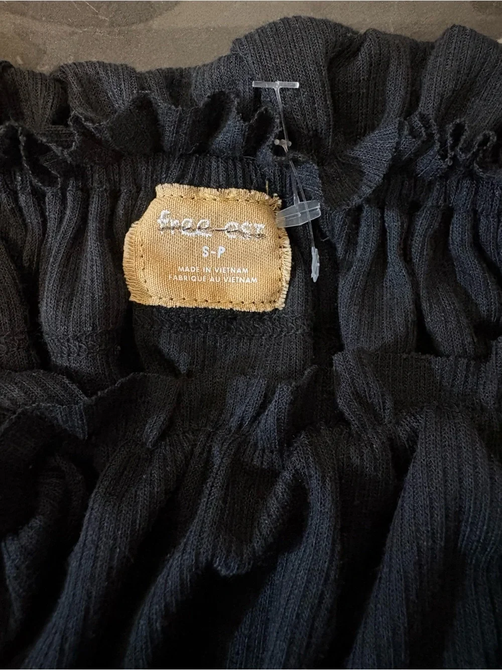 Free People Black Ruffled Tiered Crop Top Womens Size Small Boho,Festival,Grunge
